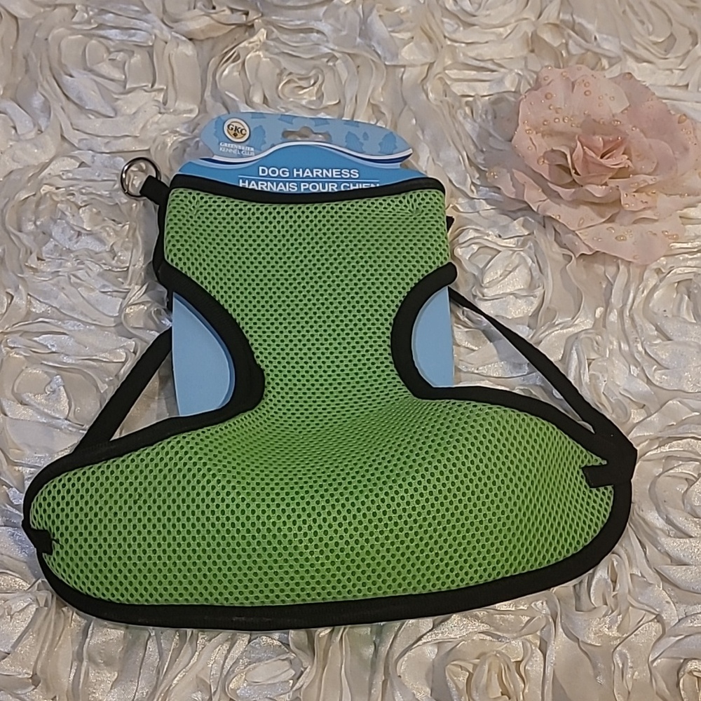Dog Harness Green And Black Adjustable Harness - Small / Med